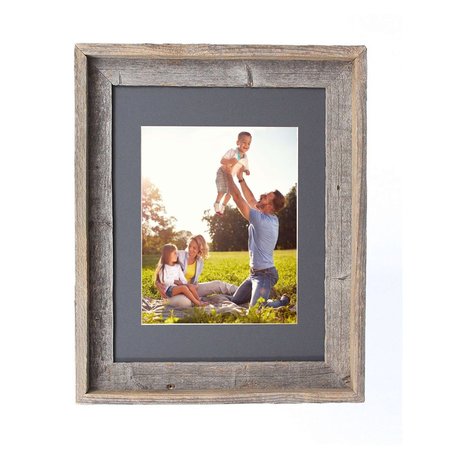 BARNWOODUSA Rustic Signature Reclaimed 11x14 Wood Picture Frame (8x10 Cinder Mat) 672713211600